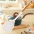 thumbnail image 3 of Silicone Kitchen Spatula BPA-Free High Temperature Resistant Non-Stick Food-grade Wooden Handle Cooking Utensil -D, 3 of 8
