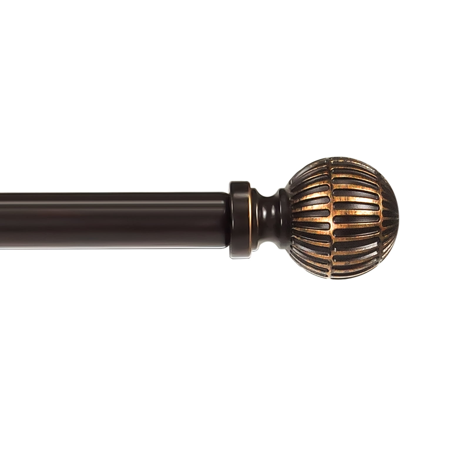 Urbanest 5/8" Single Telescoping Curtain Rod with Volle Finials, Bronze Gold, 28"-48"