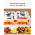 thumbnail image 3 of VEVOR Electric Soup Warmer, Four 6.34QT Stainless Steel Round Pot with 86~185°F Adjustable Temp, 1500W Commercial Bain Marie with Anti-dry Burn and Reset Button, Soup Station for Restaurant, Buffet, 3 of 9