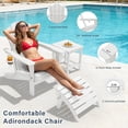 thumbnail image 2 of KINGYES Folding Adirondack Chair with Cup Holder, HDPE All-Weather Folding Adirondack Chair, Fir Pit Chairs for Patio Garden Backyard, 2 of 7