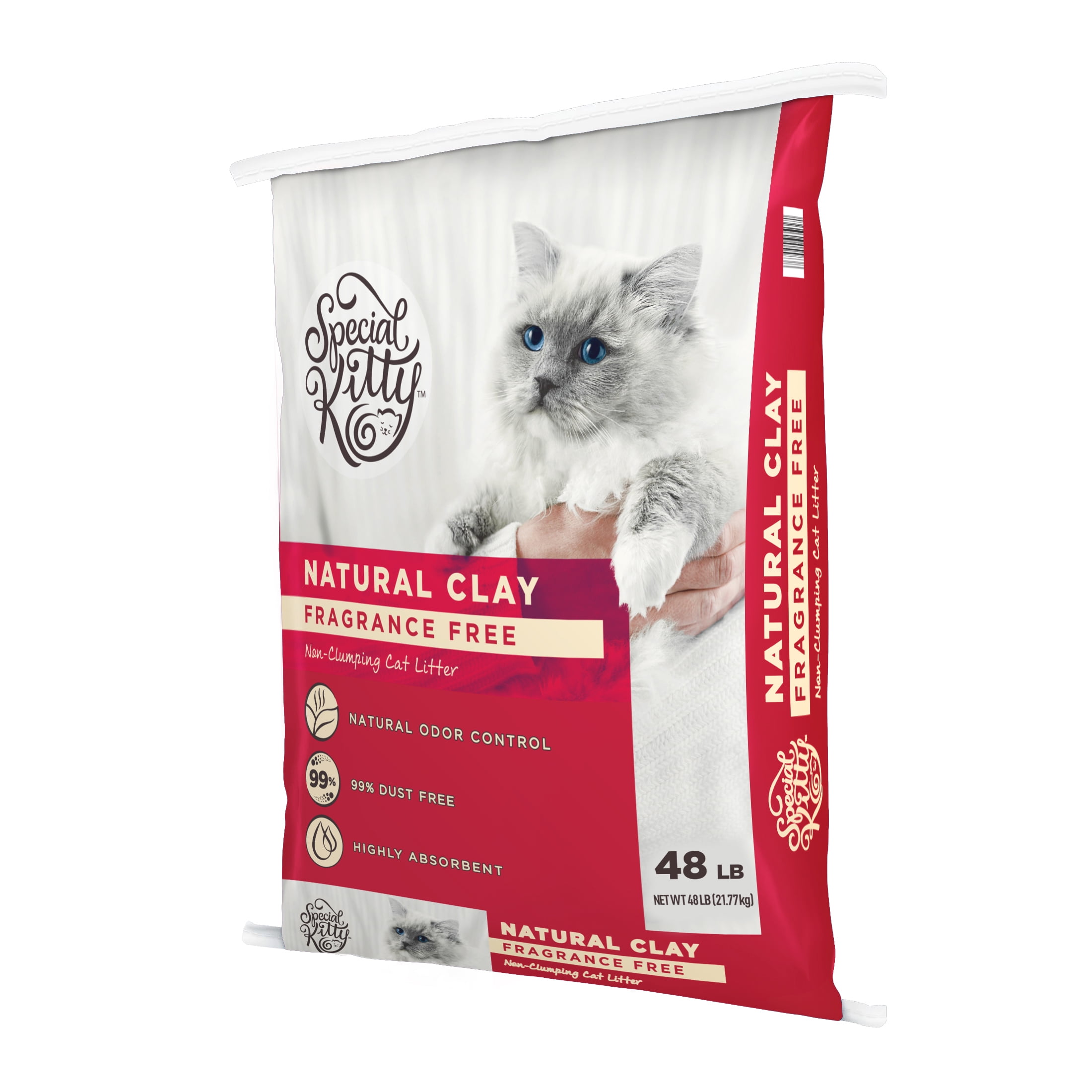 (2 pack) Special Kitty Non-Clumping Clay Cat Litter, Unscented, 48 lb Bag, 1 Count