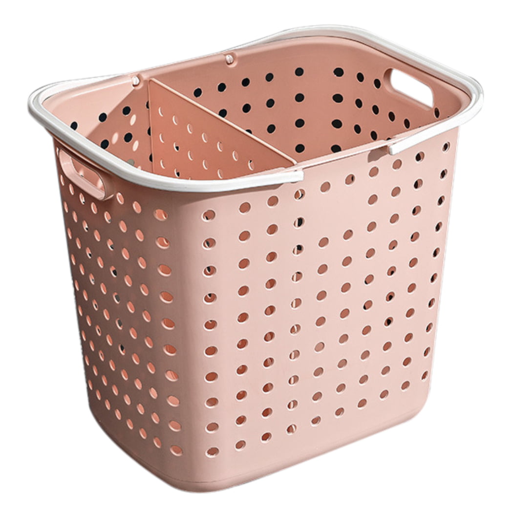 Beige 65L funky gadgets Deluxe Round Plastic Laundry Basket Hamper 60L Washing Clothes Linen Storage Bin Large Bins With Lid