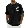 thumbnail image 3 of UVEASISHA Hawaiian Graphic Tees for Men Big and Tall Palm Tree Print Beach Shirts Summer Short Sleeve Crewneck T-Shirts Loose Fit Casual Vacation Tshirt Black 3XL, 3 of 6