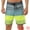 Light Green, variant on DARING DIVA Men's Drawstring Waist Color Block Striped Board Shorts 32 Light Green