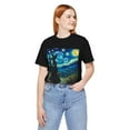 thumbnail image 5 of Unisex Van Gogh Starry Night Halloween Witch Cotton Shirt, 5 of 7