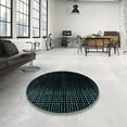 thumbnail image 3 of Ahgly Company Indoor Round Abstract Black Abstract Area Rugs, 8' Round, 3 of 6