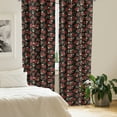 thumbnail image 2 of Ambesonne Abstract Curtains, Shabby Garden Farm Design, Pair of 28"x95", Olive Green Black Red, 2 of 5
