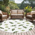 thumbnail image 5 of Green Olive Branches 8' Round Area Rug, Spring Pastoral Leaves Botanical Washable Non-Slip Large Circle Rugs for Living Room Bedroom, Soft Low Pile Rug Carpet for Dining Room Kitchen Farmhouse, 5 of 9