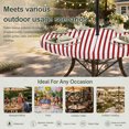 thumbnail image 6 of Round Outdoor Tablecloth with Umbrella Hole and Zipper, Thin Red Striped Tablecloth with Elastic Waterproof, Farmhouse Modern Red Stripes Patio Table Covers for 55" - 60" Picnic Pool Tables, 6 of 9