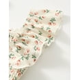 thumbnail image 4 of Fdqin Girls Summer Dress Floral Ruffle Square Neck Sleeveless A-Line Cute Sundress for Beach Party,Apricot,13-14Y, 4 of 8