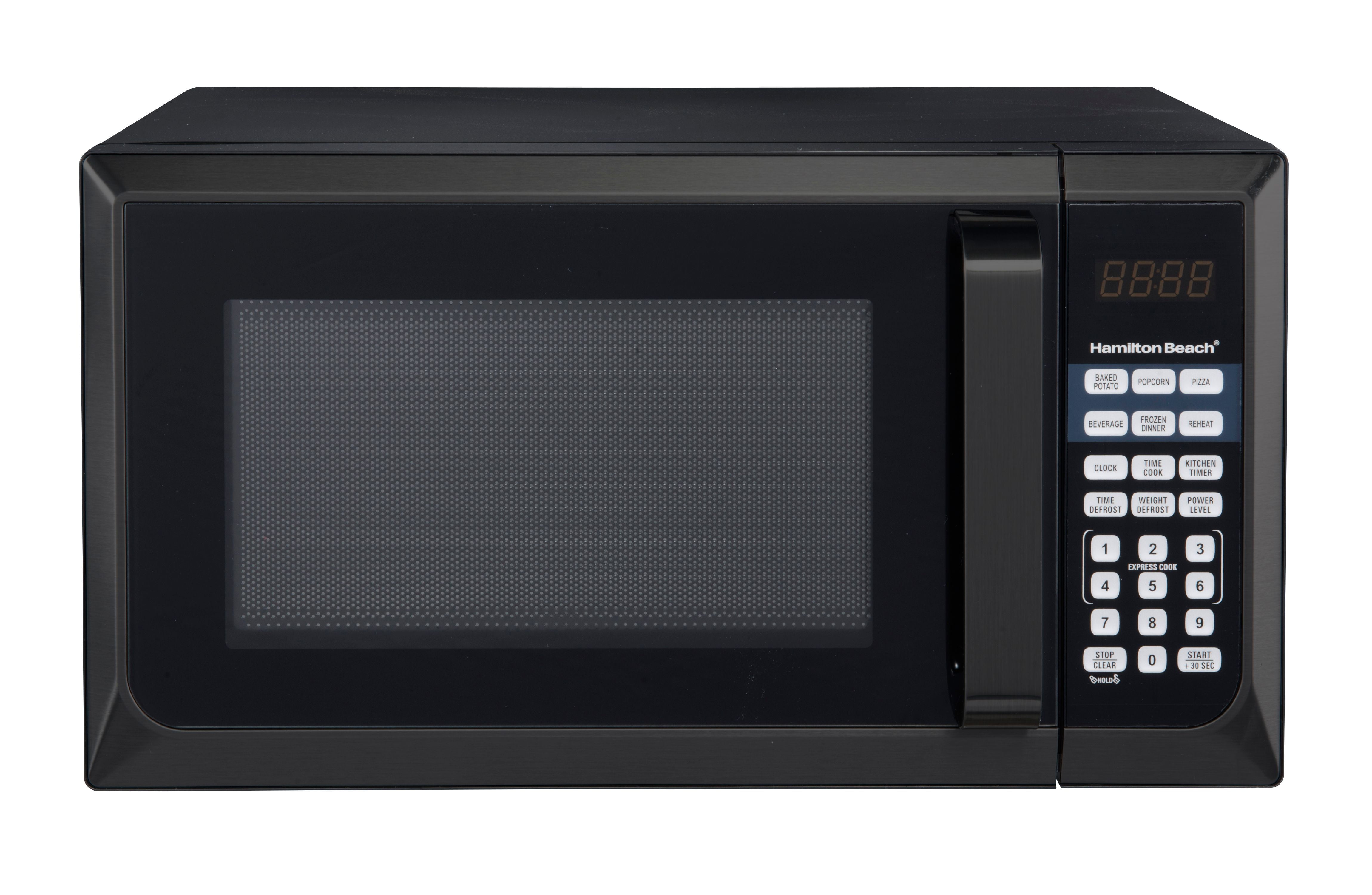 Hamilton Beach 0.7 Cu For Small Kitchen Space Black Microwave Oven Ft 