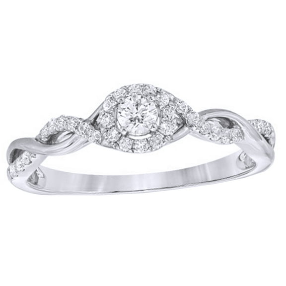 AFFY White Natural Diamond Entwined Promise Ring in 10K White Gold