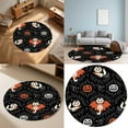 thumbnail image 2 of Tapis Rond d'Halloween en Velours Motif Citrouille Mignon pour Salon Chambre d'Enfant Idéal pour une Utilisation Intérieure et Extérieure, 2 of 6