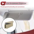 thumbnail image 3 of Estuche para gafas de sol de coche Unique Bargains con soporte magnético universal para parasol de gafas de sol para coche de cuero PU beige 15x8.5CM 1 Pcs, 3 of 7