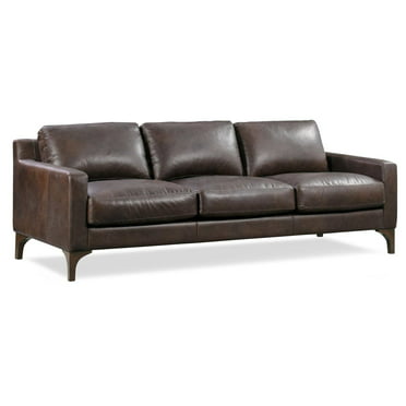 Modern Leather Sofa With Angled Legs, Marsilla 88 Leather Sofa