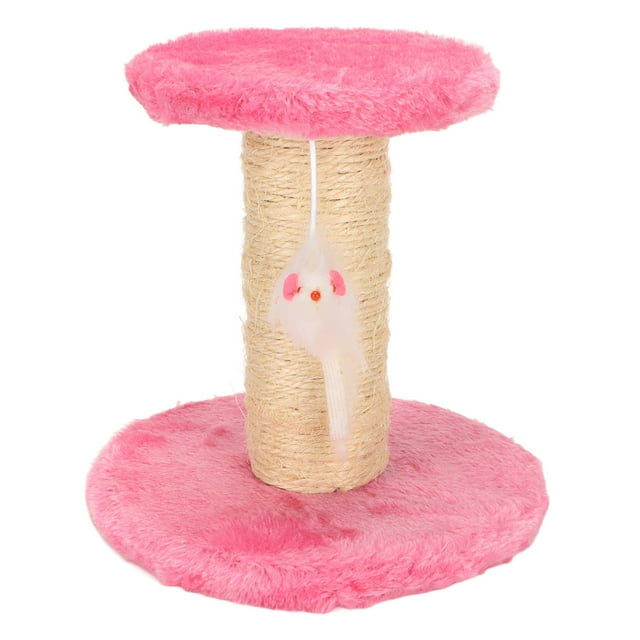 Sisal Cat Scratching Post Interactive Soft Plush 2 Layers Sisal Rope Scratcher Tree for Indoor Cats Kittens
