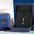 thumbnail image 5 of Gem Stone King 10K Yellow Gold London Blue Topaz Pendant Necklace for Women | 1.42 Cttw | Gemstone November Birthstone | Pear Shape 8X6MM | With 18 inch Chain, 5 of 6
