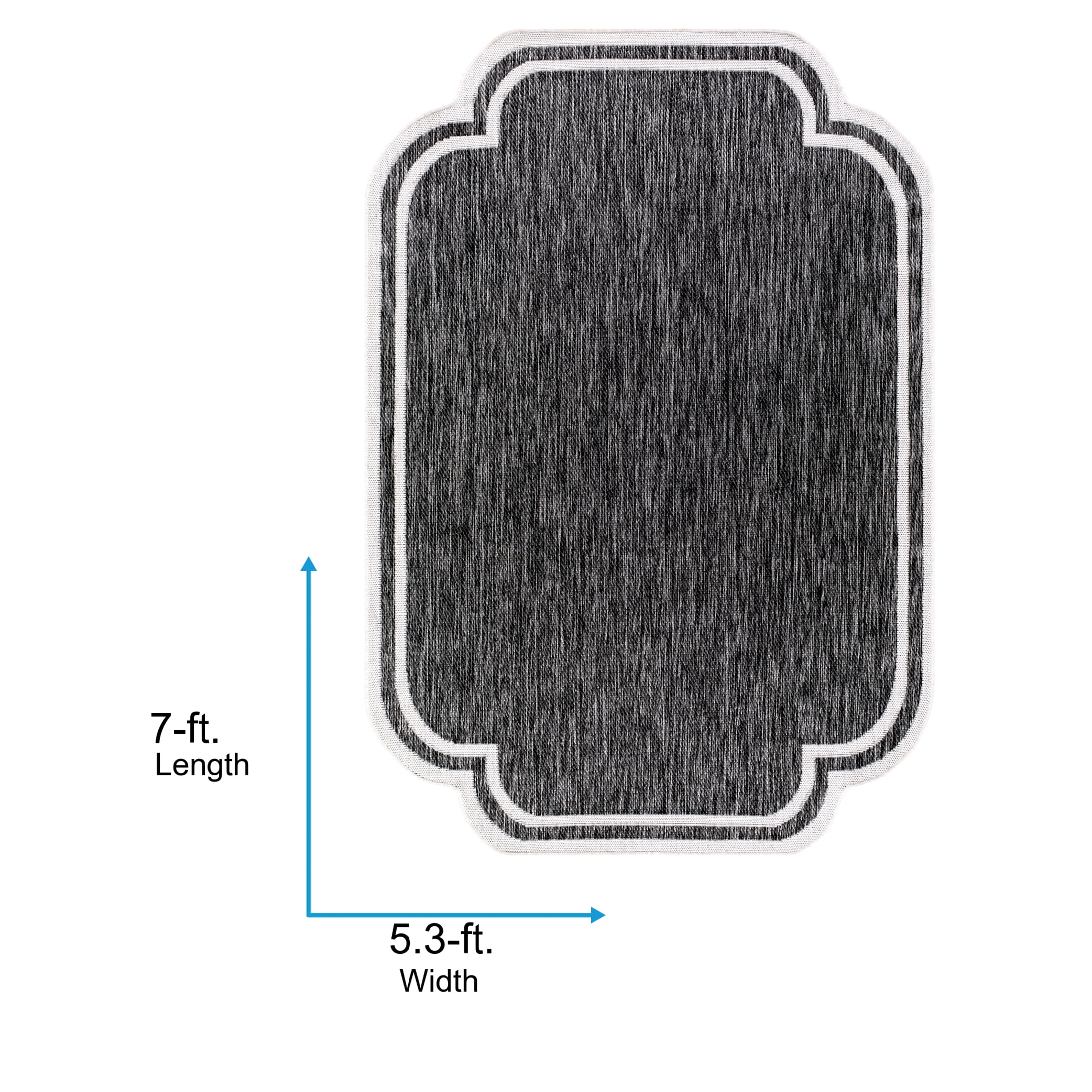 Livabliss Outdoor Rugs, 5x7 Miami Beach Traditional Black Area Rug for Patio, Porch, Deck, Backyard, Waterproof Indoor Outdoor Carpet (5'3" x 7')