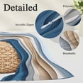 thumbnail image 3 of Beige Blue Ombre Long Body Pillow Covers, Moire Abstract Artwork Soft Breathable Throw Pillow Cases with Invisible Zipper, Decorative Pillowcase Pillows Protectors for Sofa Bed Couch 20"x60", 3 of 9