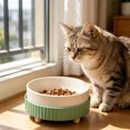 thumbnail image 5 of CuiLiyq Ceramic Elevated Cat Bowl, Raised Ridged Pet Feeder Bowl with Non-Slip Feet, Whisker Friendly Food and Water Dish for Indoor Kittens, Small House Pets, 5 of 8