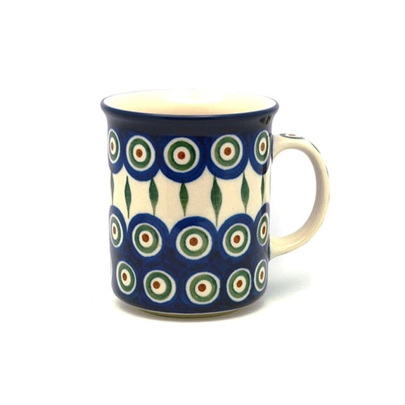 Polish Pottery Mug - Straight Sided - Peacock