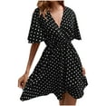 thumbnail image 2 of Baikeli Dresses on Sale Clearance for Women Women's Summer Comfort Fashion Printing Tie Long Sleeve V-Neck Dress Dresses for Women 2024, 2 of 5