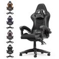 thumbnail image 1 of Bigzzia High-Back Gaming Chair PC Office Chair Computer Racing Chair PU Desk Task Chair Ergonomic Executive Swivel Rolling Chair with Lumbar Support for Back Pain Women, Men (Gray), 1 of 6