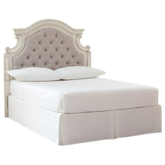 Bowery Hill Full Upholstered Panel Headboard in White