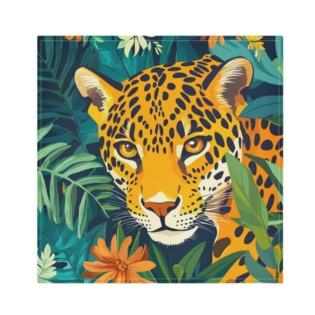 

Napkin Satin Napkin 20*20Inchx6 Kitchen Towel Dinner Plate Towel Decorative Towel Napkin Tea Towel Suitable For Kitchen Table Jungle Cougar