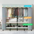 thumbnail image 5 of Portable Closet Rack Heavy-Duty Foldable Garment Racks with Cover 1200lbs Enclosed Wardrobe Closet with Independent Area for Hanging Clothes Storaging of Bedding (75in*20in*67in), 5 of 8