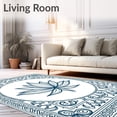 thumbnail image 2 of ODIKA 2'x3' Machine Washable Non-Slip Area Rug, Zen Circular Lotus Flower High Traffic Rug, Blue, 713859, 2 of 7