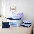 thumbnail image 6 of jejeloiu Tie Dye Galaxy 7pcs Bedding Comforter Set,Multicolor Stars Glitter Print Queen Bedding Sets For Teens Reversible, 6 of 8