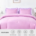 thumbnail image 5 of Shatex Ruffled Bed-in-A-Bag Purple Comforter Set Queen- 7 Piece All Season Bedding Comforter Set, Ultra Soft Polyester Bedding Comforters- Purple with Ruffles, 5 of 6