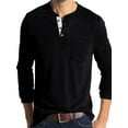 thumbnail image 1 of Bellella Mens Henley T Shirts Casual Button Down Pullover Daily Wear Tops Solid Color Basic Tee Black XL, 1 of 8