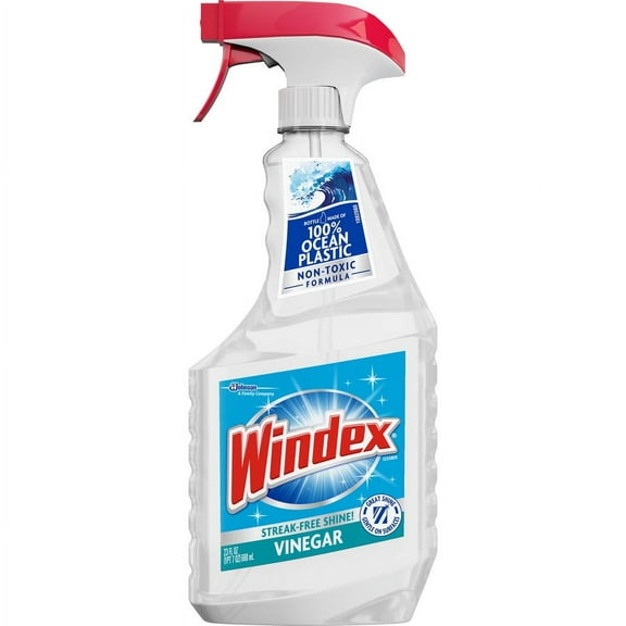 Windex® Vinegar MultiSurface Spray - Spray - 23 fl oz (0.7 quart) - Clean & Fresh Scent - 8 / Carton - Clear | Bundle of 2 Cartons