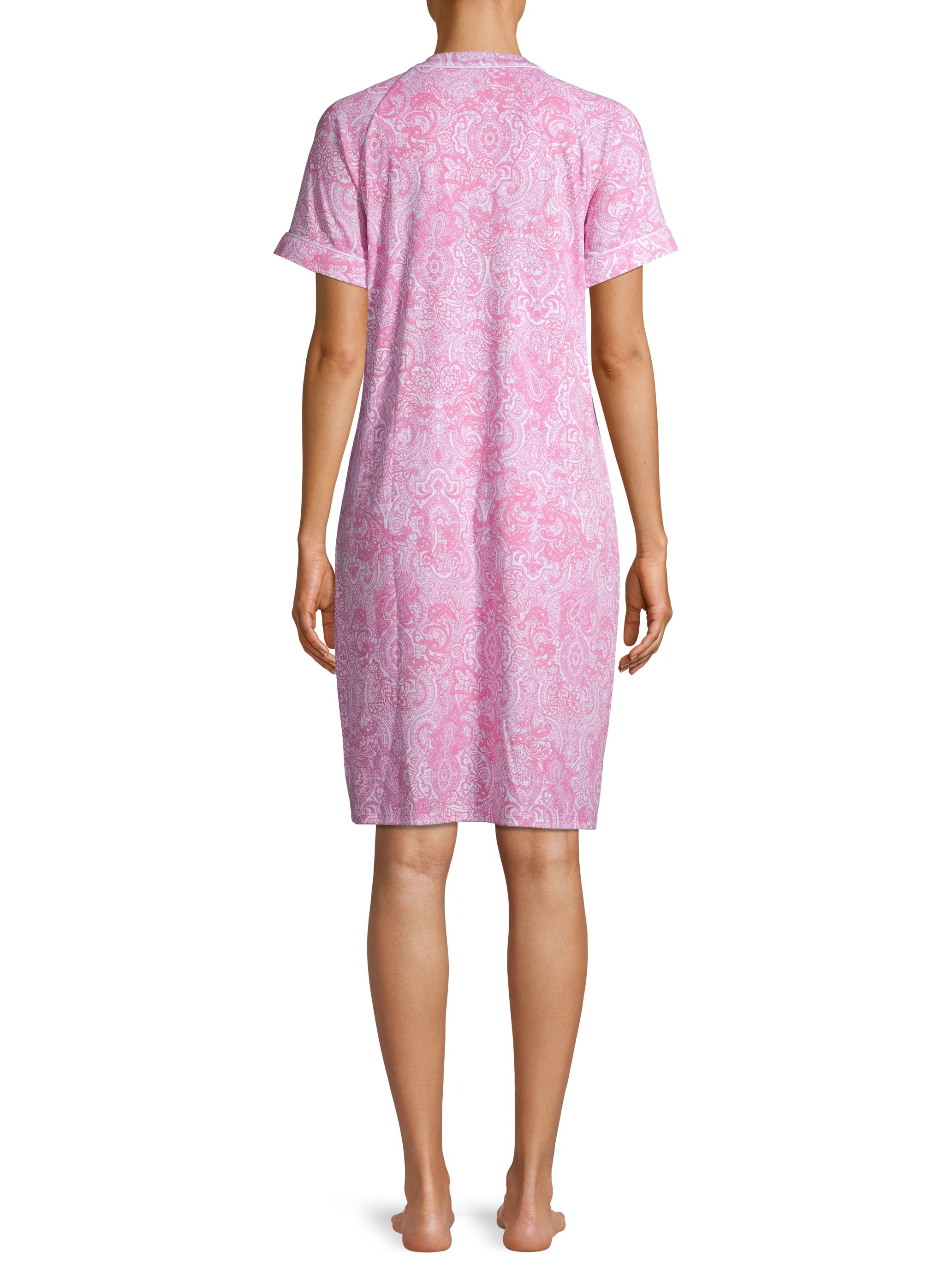 Secret Treasures Women's and Women's Plus Traditional Short Sleeve Zip Front Duster Robe