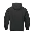 thumbnail image 4 of Men's Hooded Jacket Nylon Blend Half Zip Pullover Relaxed Fit Lightweight Casual Coat for Everyday Travel Hiking Camping Work Layering | Zenithor,Black XL, 4 of 8