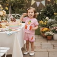 thumbnail image 5 of TrendOFT Cute Knit Easter Outfit Baby Girl Bunny Embroidered Stripe Tee And Shorts Two Piece Summer Outfits Set Pink 0-6 Months, 5 of 9