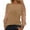 Khaki, variant on Long Sleeve Shirts For Women Loose Fit Casual Top Sheer Mesh Yoke Round Neck For Comfort Casual Tee Tops