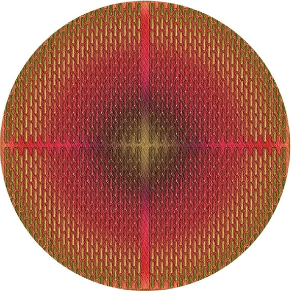 Ahgly Company Indoor Round Patterned Love Red Area Rugs, 6' Round