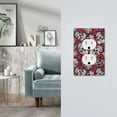 thumbnail image 5 of DouZhe 1-Gang Duplex Outlet Cover, Vintage Red Rose Skull Decorative Wall Plates, 5 of 7