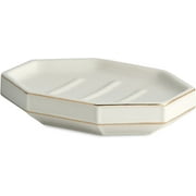 Kassatex St. Honore Bathroom Porcelain Construction Soap Dish, Size: 5.47 Inches Length x 3.78 Inches Width x 1.10 Inches Height, White