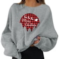 thumbnail image 2 of Sweatshirts Women Christmas Holiday Pullovers Fun Graphiprint Round Neck Long Sleeve Trendy Hoodies Top, 2 of 6