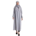 thumbnail image 3 of Gamivast Women Islamic Prayer Gown Full Cover Muslim Abaya Long Sleeve Loose Fit Dubai Kaftan Modest Hooded Robe Islamic Prayer Clothing Hijab Wear, 3 of 7