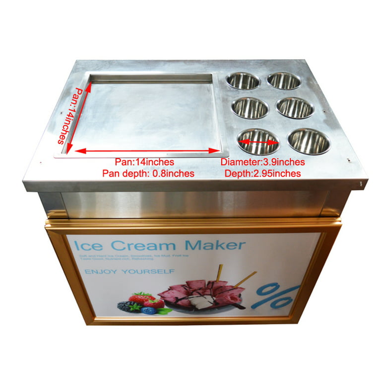 Kolice Commercial fried ice cream machine,rolled ice cream machien,fry ice  cream roll machine -21''X21 single square pan - AliExpress