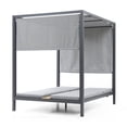 thumbnail image 4 of Whiteline Modern Living Alena Gazebo, Two Grey Polyester Sling Loungers, Wood Tray in Between, Adjustable Positions, Dark Grey Aluminum Frame, Matte Powder-Coated Finish, 4 of 7