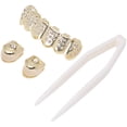 thumbnail image 3 of Teeth Brace, Fashionable Universal Gold-Plated Brass Gold Teeth Brace, For Upper Teeth Lower Teeth Gold, 3 of 8