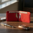 thumbnail image 6 of Vaultskin Manhattan Slim RFID-Blocking Leather Bifold Wallet, Carmine Red, 6 of 8