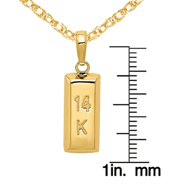 14 karat 2024 gold bar necklace