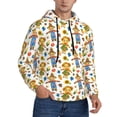 thumbnail image 2 of Kdxio Harvest Scarecrow Pattern Print Mens Casual Hooded Collar Drawstring Hoodies Pullover Sweatshirts Casual Long Sleeve Shirts-X-Large, 2 of 7